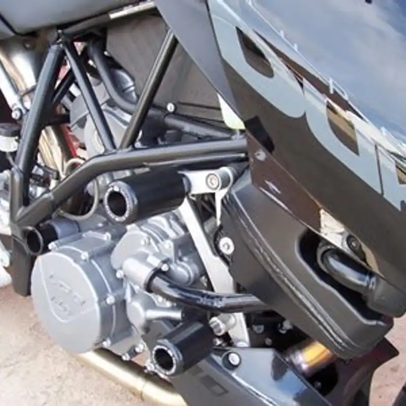 thumbnail image 2 of Jaybeebikerbits Front Upper Crash Mushrooms Sliders For KTM 950/990 Supermoto - Black Acetal, CNC Machined, Made In UK 2 of 5