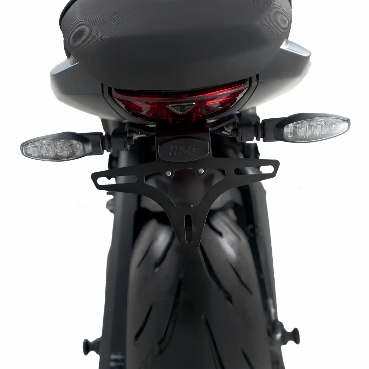 Portatarga Grofatec Per Triumph Daytona 660 Dal 2024 - Set Tail Tidy, Acciaio Inox, Vernice Polvere Nera, Illuminazione LED