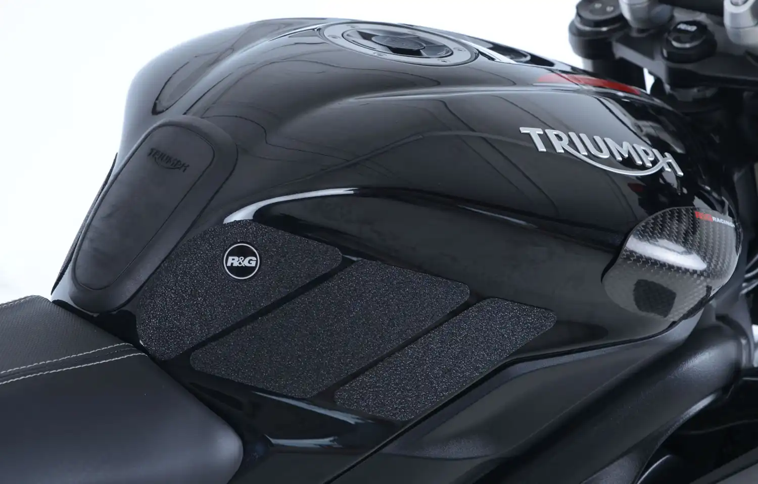 Black Traction Tank Pads / Grips For Triumph Street Triple 2013-2025 – Protectors